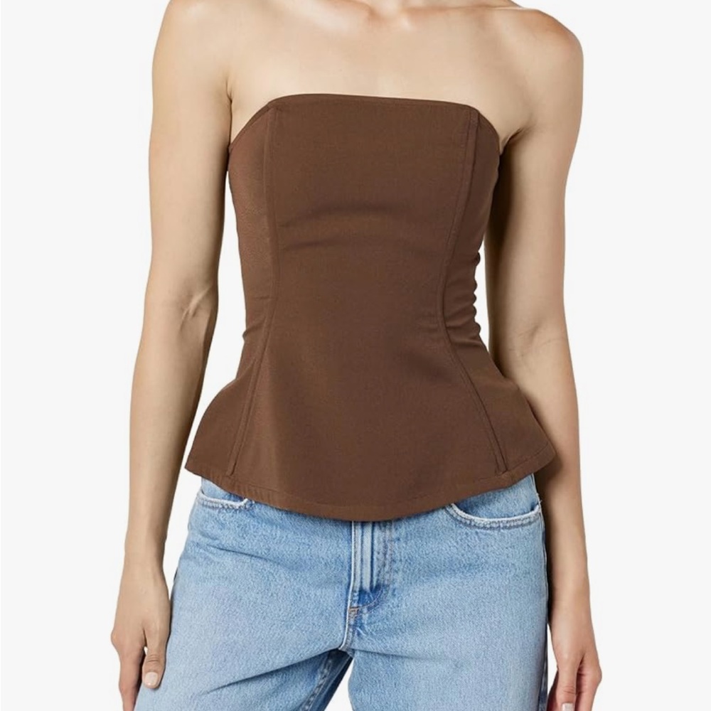 The Drop corset top in brown